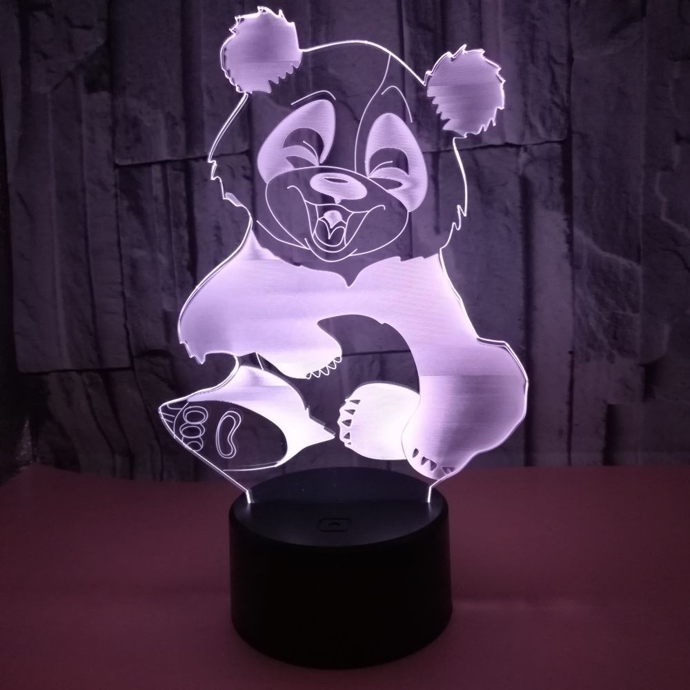 Lumière visuelle Panda 3D veilleuse