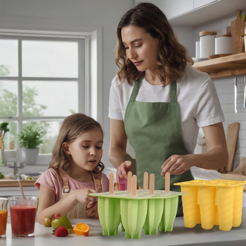 Molde de grado alimenticio de silicona para helado en espiral de 6 piezas