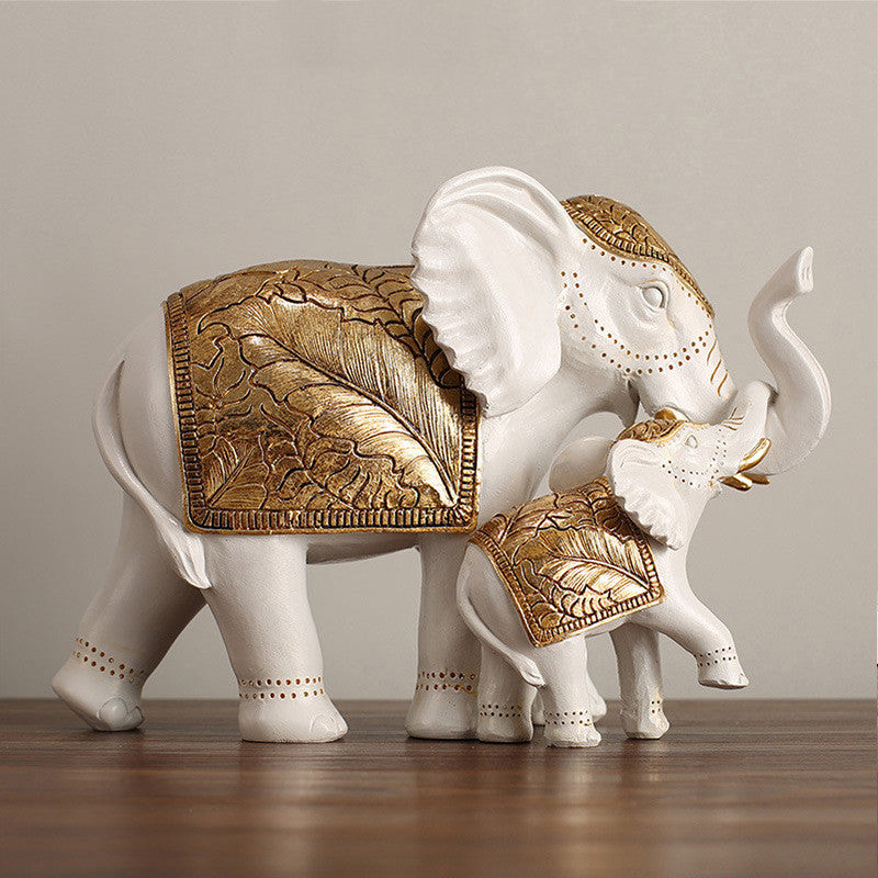 Décoration d'ornement artisanal en résine d'éléphant de meubles