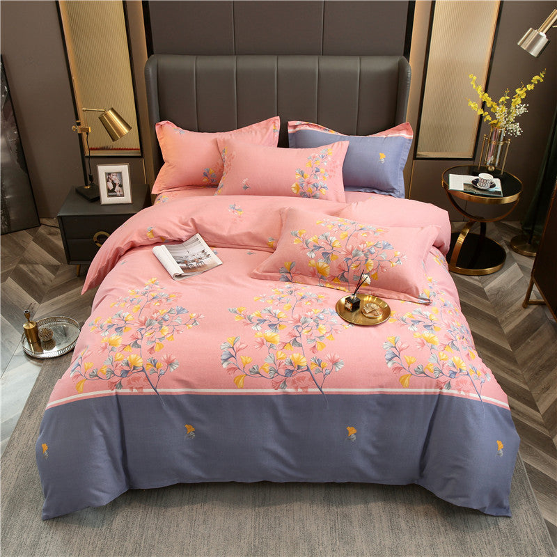 Four-piece Cotton Thickened Bedding For Autumn And Winter All Cotton Dormitory