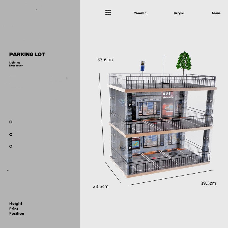 Simulation de Parking, modèle de scène de Garage, modèle de voiture, jouet à main