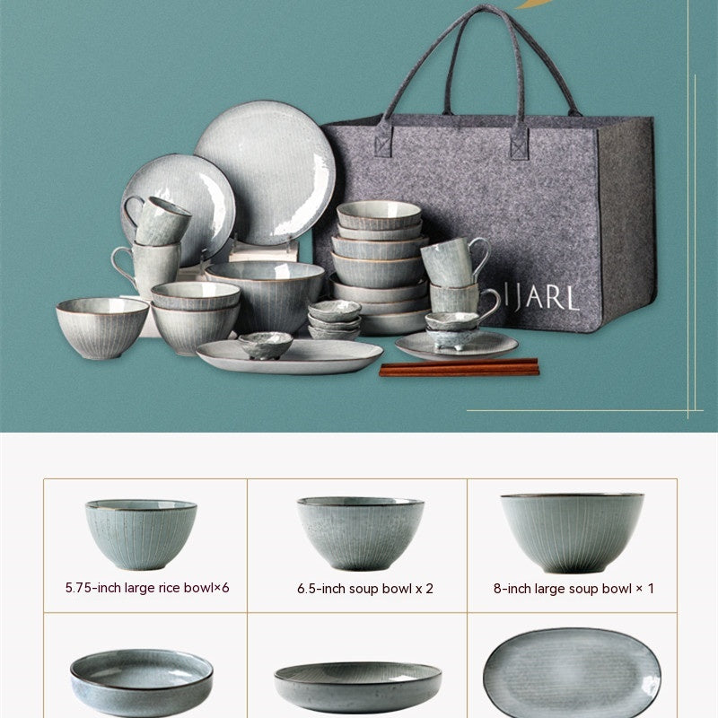 Household Ceramic Bowl And Tableware Set