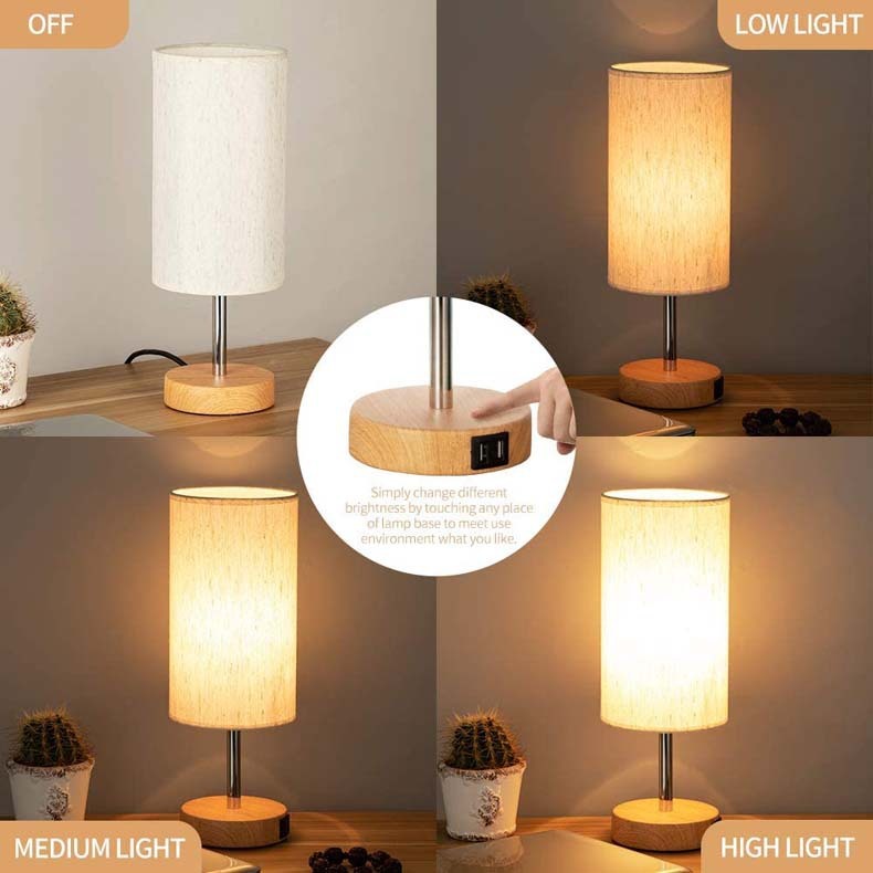 Bedside Touch Three-gear Dimmable Table Lamp