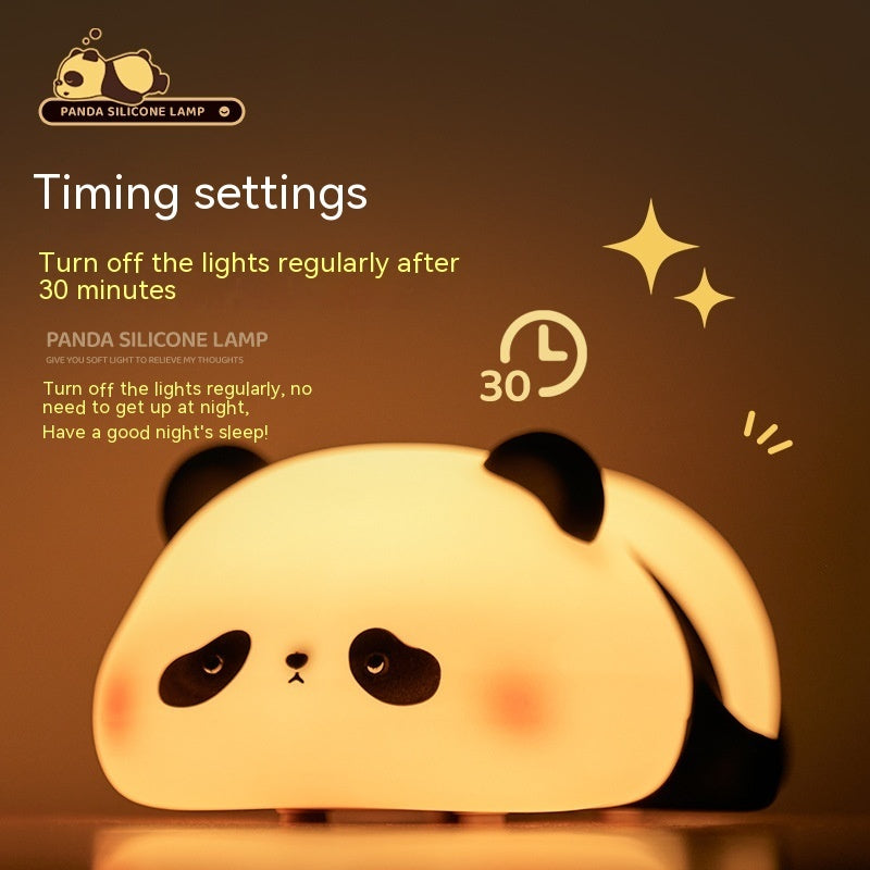 Veilleuses panda pour enfants, lampe rechargeable en silicone, animal mignon, dessin animé, panda, décoration de chambre, cadeau pour enfants, garçons et filles