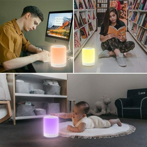 Veilleuse sans fil Bluetooth haut-parleur changement de couleur lampe de bureau à commande tactile