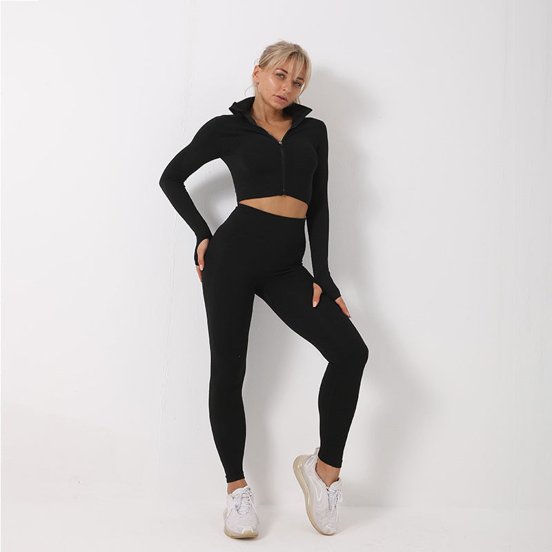 Conjunto de 3 uds de Yoga, conjunto deportivo sin costuras, ropa de gimnasia para mujer, Leggings, Top corto para mujer, Sujetador deportivo, conjunto de gimnasio para mujer, trajes para mujer, chándal