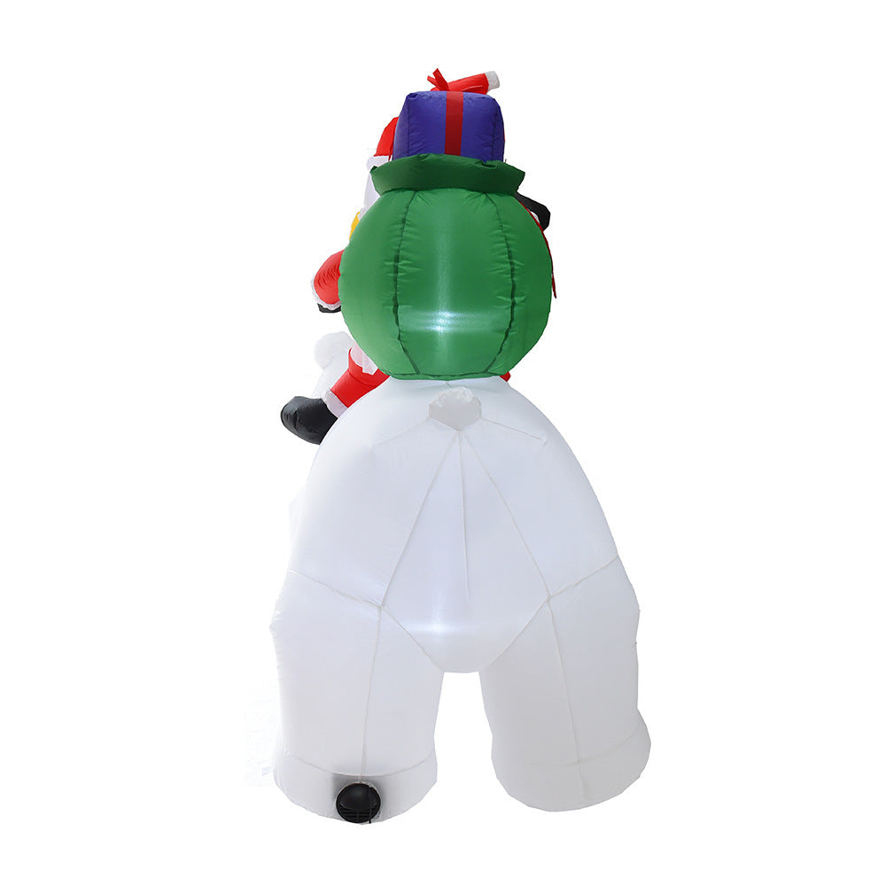 Inflatable Santa Claus Riding Polar Bear 2M Christmas Inflatable Toy Doll Indoor Outdoor Garden Xmas Decoration