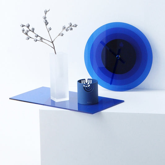 Reloj de pared minimalista acrílico azul Klein