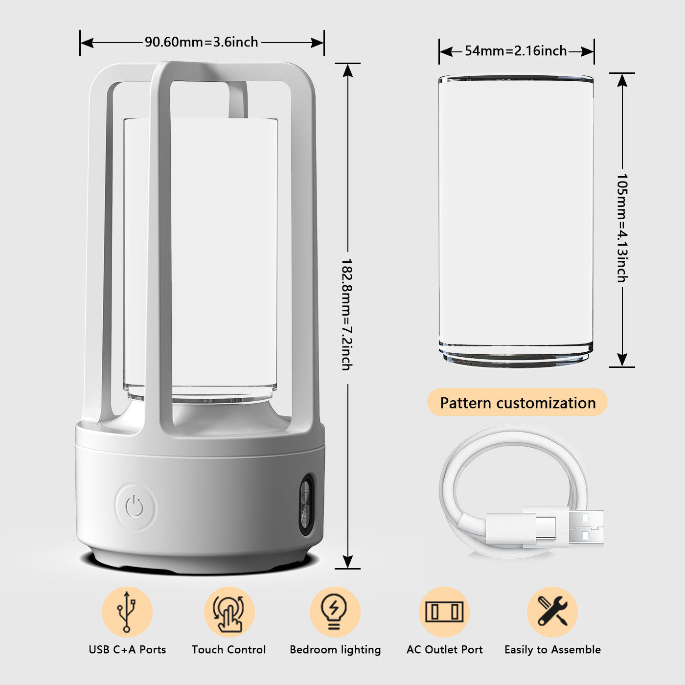 Lampe en cristal acrylique audio créative 2 en 1 et haut-parleur Bluetooth Cadeau de Saint-Valentin Lampe de nuit tactile