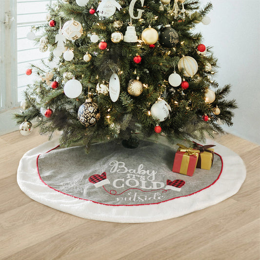 Falda de árbol con decoración sencilla y moderna para Navidad