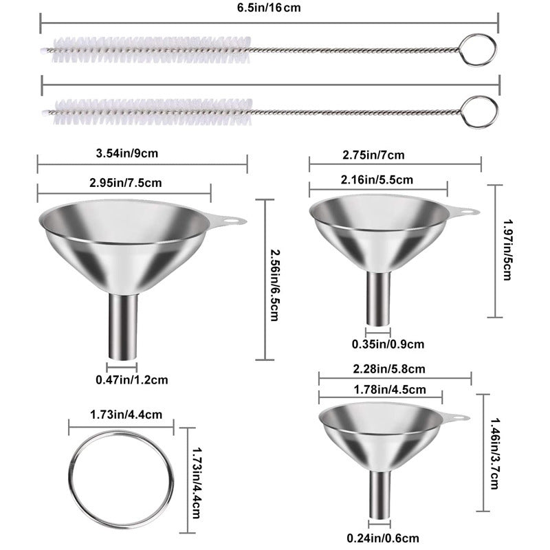 Entonnoir ménager en acier inoxydable grand diamètre pour trémie à huile de cuisine