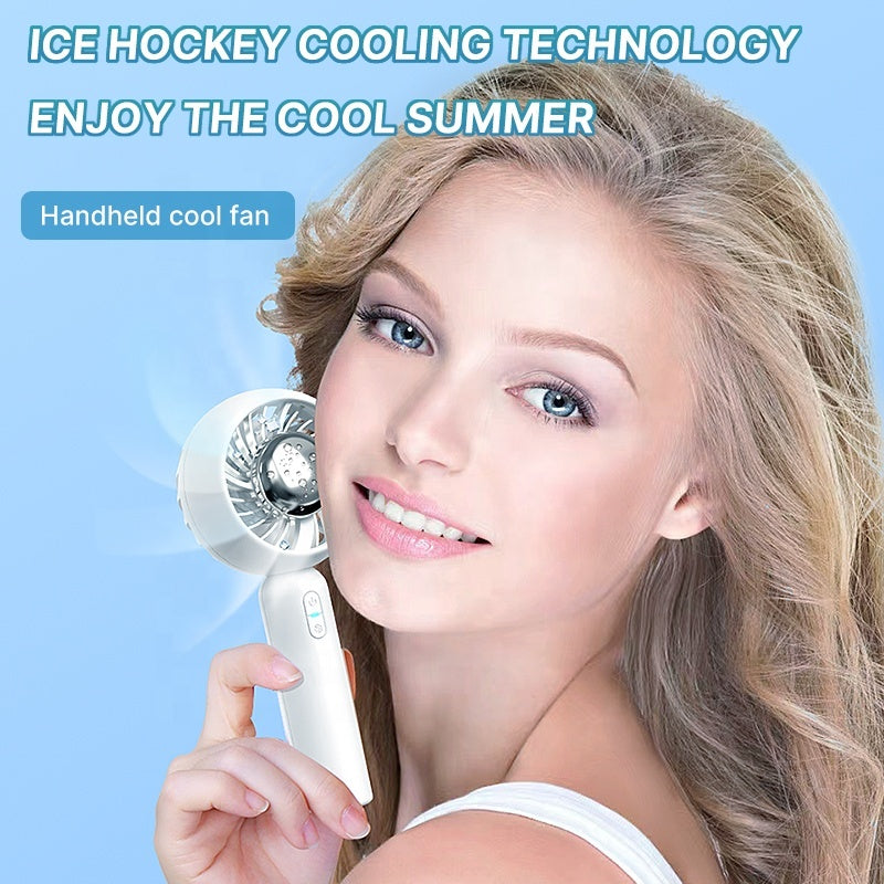 New Iced Semiconductor Refrigeration Fan Mini Silent Portable Desktop Handheld Turbo Outdoor Fan