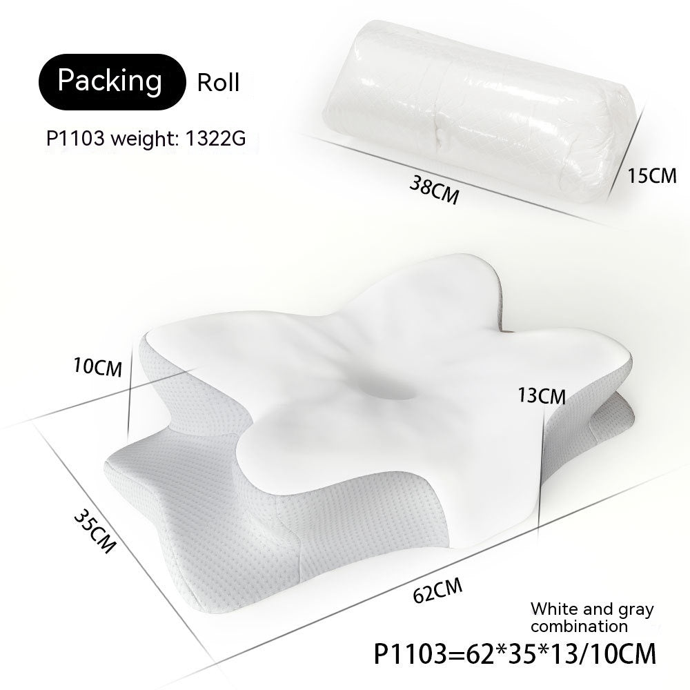 Oreiller à mémoire de sommeil papillon, oreiller cervical à double usage