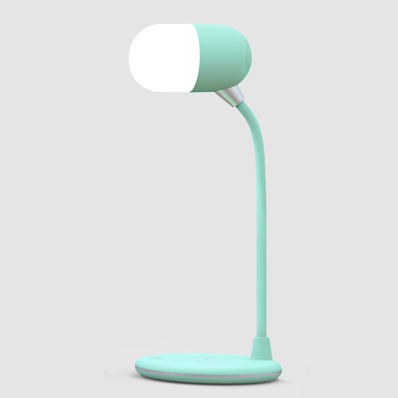 Lampe de bureau 3 en 1 avec chargeur sans fil Qi, haut-parleur Bluetooth 5W, USB, variable, pour chambre à coucher