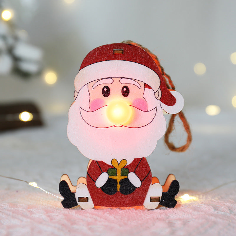 Christmas Decoration Luminous Ornaments Wooden