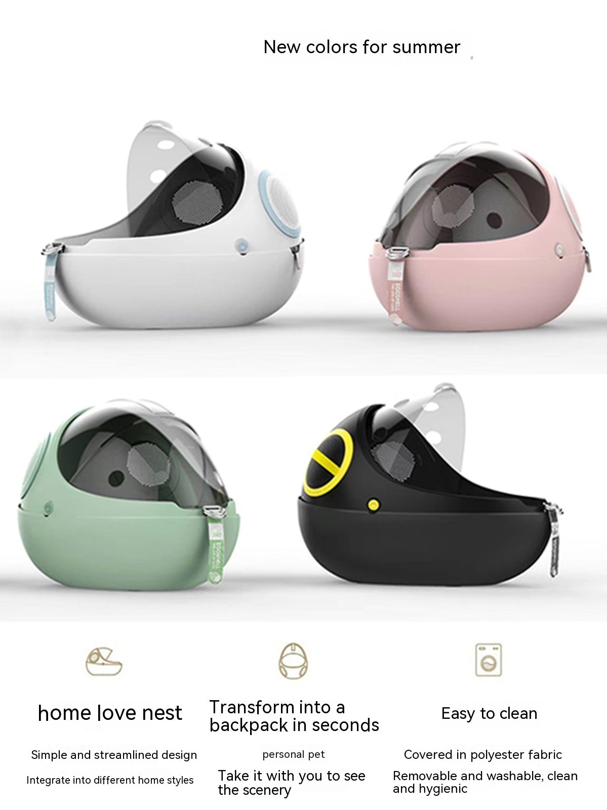 Breathable Egg Shell Cat Nest Pet Transparent Space Capsule Out Portable Backpack