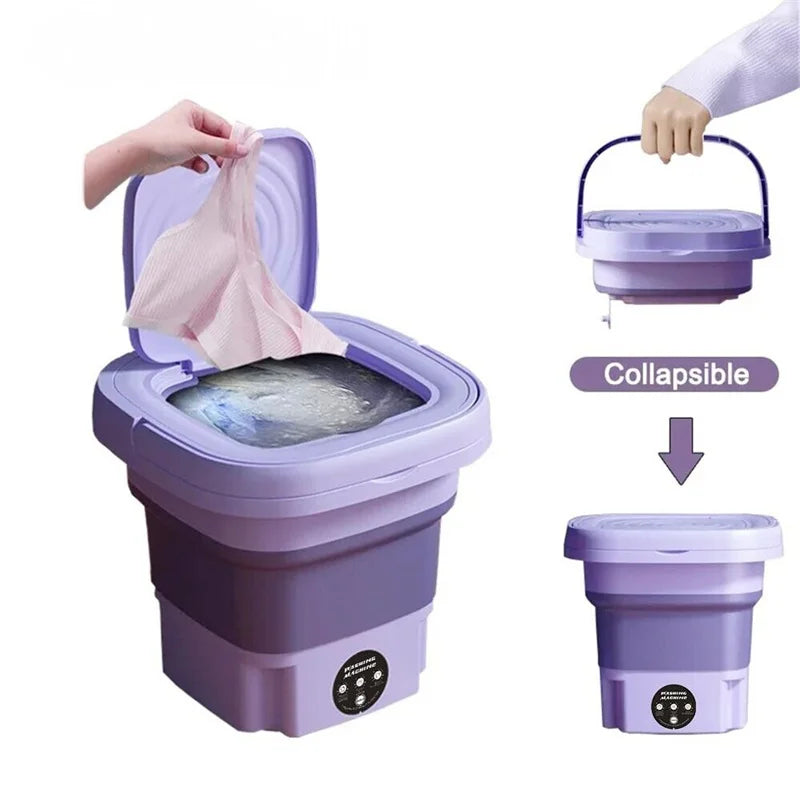 8L Portable petite Machine à laver pliable avec sèche-linge pour chaussettes culottes de sous-vêtements laveuse ménage Mini Machine à laver