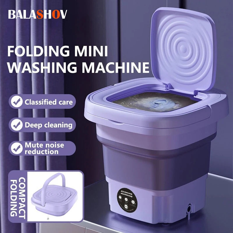 8L Portable petite Machine à laver pliable avec sèche-linge pour chaussettes culottes de sous-vêtements laveuse ménage Mini Machine à laver