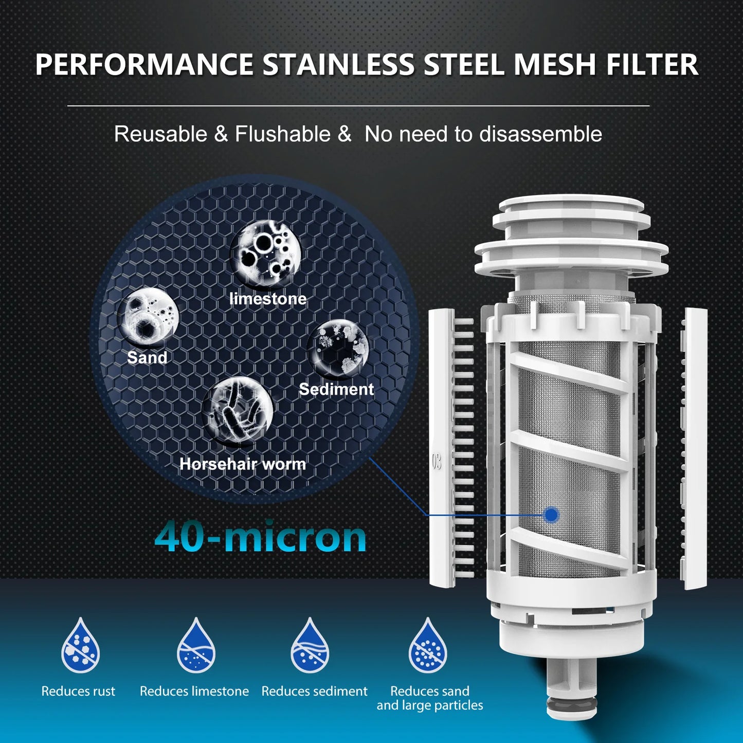 ALTHY-sistema de prefiltro de retrolavado giratorio automático, purificador de filtro de agua de sedimentos giratorio para toda la casa, malla de acero inoxidable