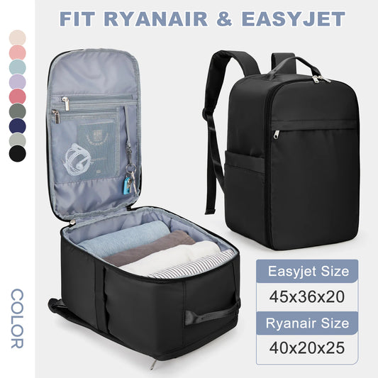 Mochila Ryanair 40x20x25 Bolsa de Cabina, Mochila de Viaje para Equipaje de Mano para Easyjet Bolsa de Cabina 45x36x20, Mochila para Portátil para Mujer/Hombre