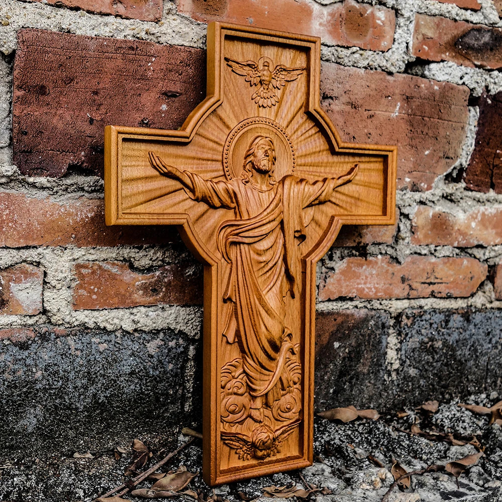 Crucifix pour mur, décoration murale de jésus, peinture murale religieuse suspendue, église chrétienne, ascension de jésus, catholique, pâques