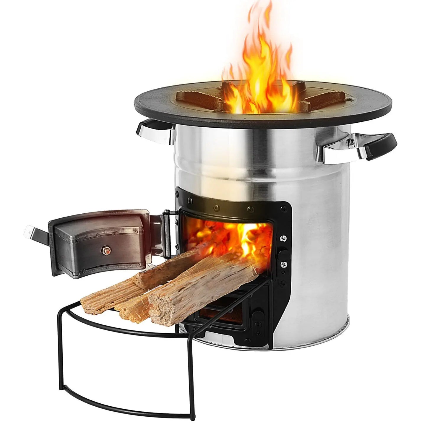 Poêle à fusée pour barbecue Portable, pour randonnée, pique-nique, coupe-vent, gril de Camping, poêle à bois avec sac de transport