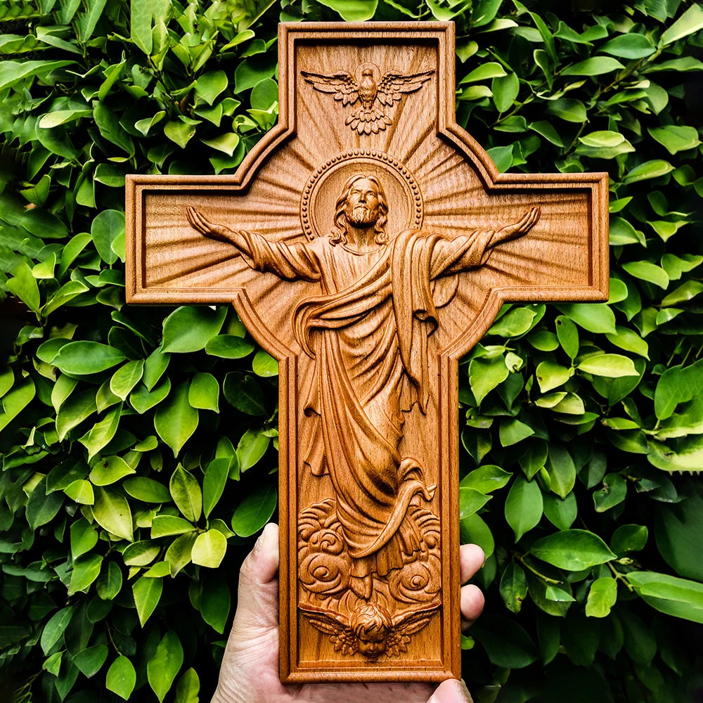 Crucifix pour mur, décoration murale de jésus, peinture murale religieuse suspendue, église chrétienne, ascension de jésus, catholique, pâques