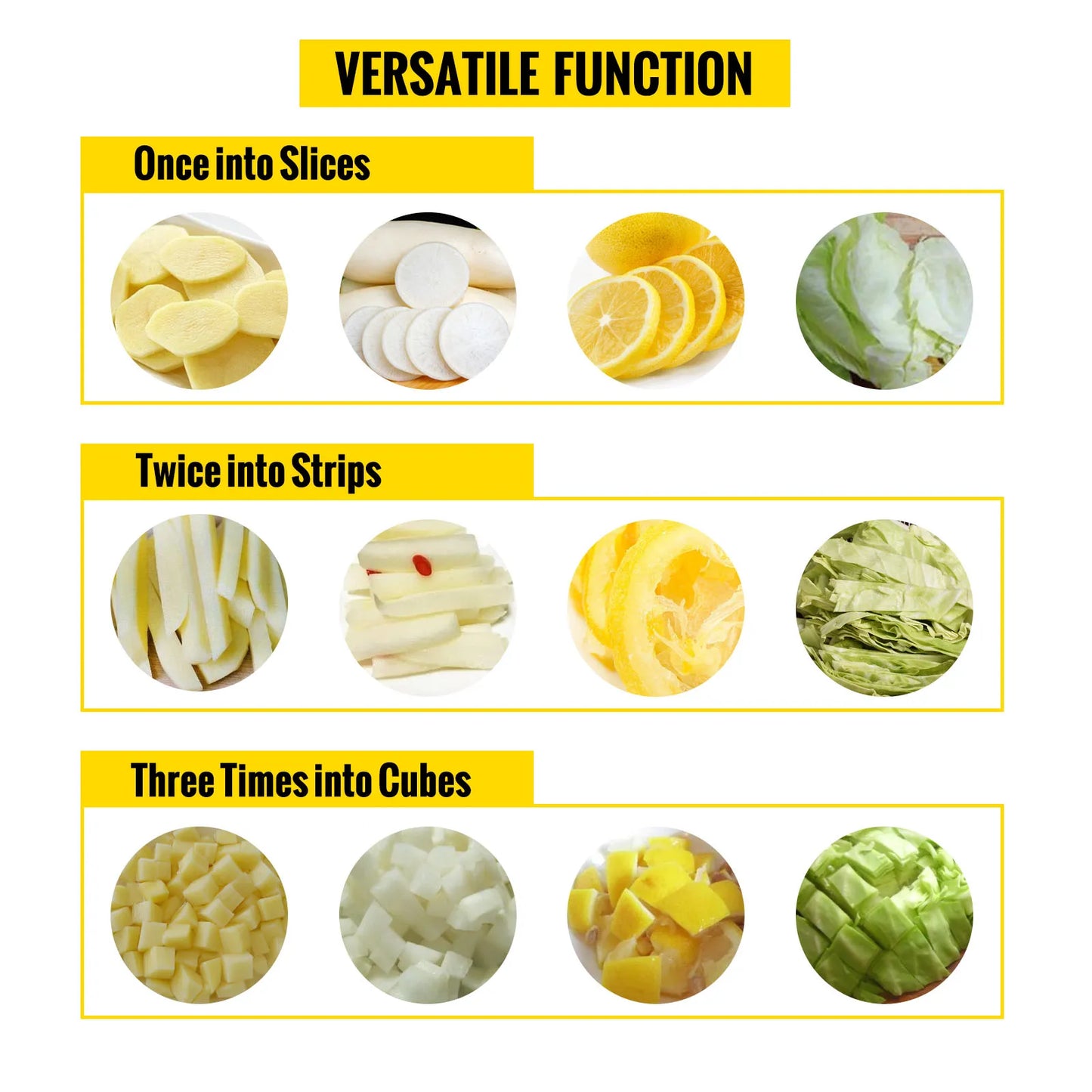 VEVOR-rebanador para frutas y verduras, 4,8mm, 6,4mm, 9,5mm, cortadora Manual de alimentos para patatas y tomates, utensilios de cocina comerciales