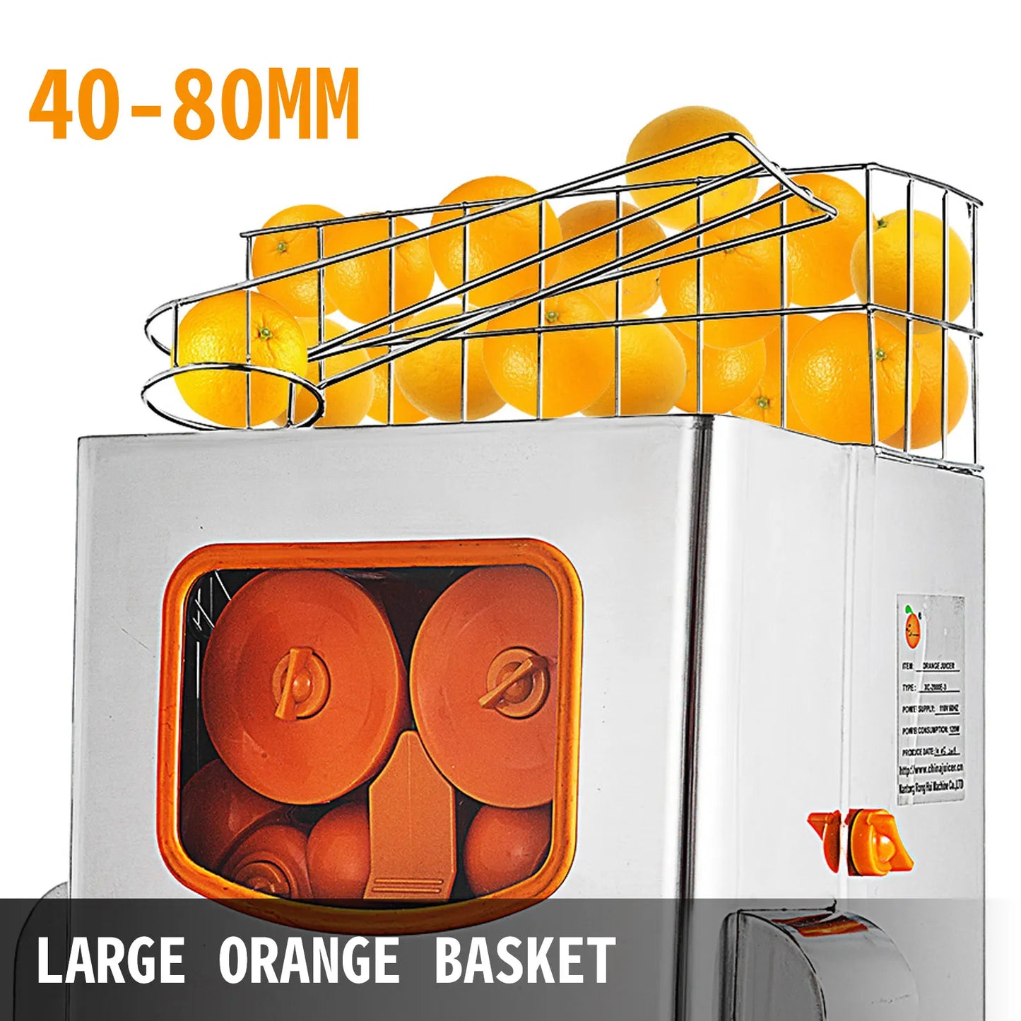 VEVOR 120W électrique Orange presse-agrumes extracteurs 22-30 pièces/min Auto Commercial jus frais presse mélangeur Exprimidor presse-agrumes