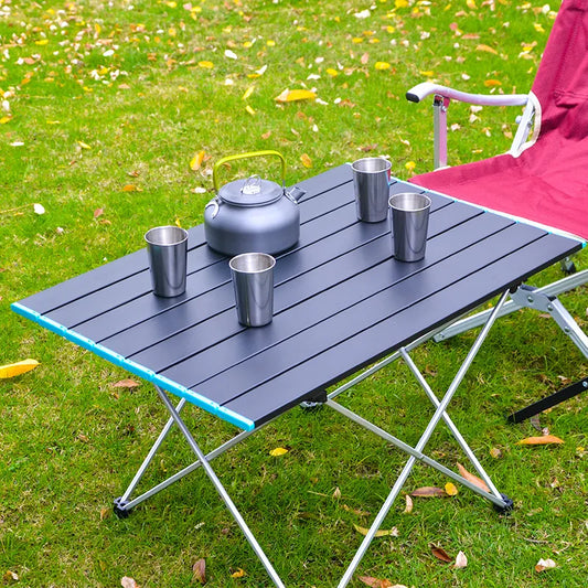 Mesa plegable portátil ultraligera para acampar, escritorio plegable para cena al aire libre, aleación de aluminio de alta resistencia para jardín, fiesta, Picnic, barbacoa