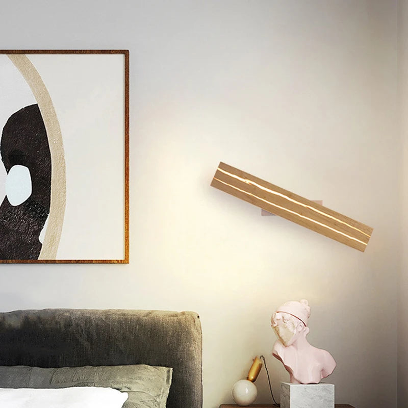 Lámpara LED de pared de madera de 30CM/50CM, candelabro de grietas creativo, iluminación interior, decoración del hogar, dormitorio, sala de estar, cocina, estudio