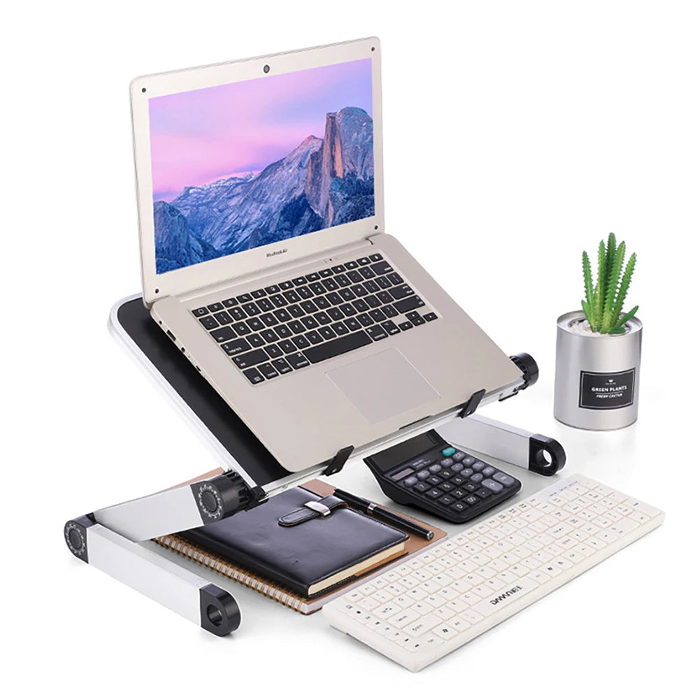 Support de bureau réglable pour ordinateur Portable, ergonomique en aluminium, pour TV, lit, canapé, ordinateur Portable, Table de bureau avec tapis de souris