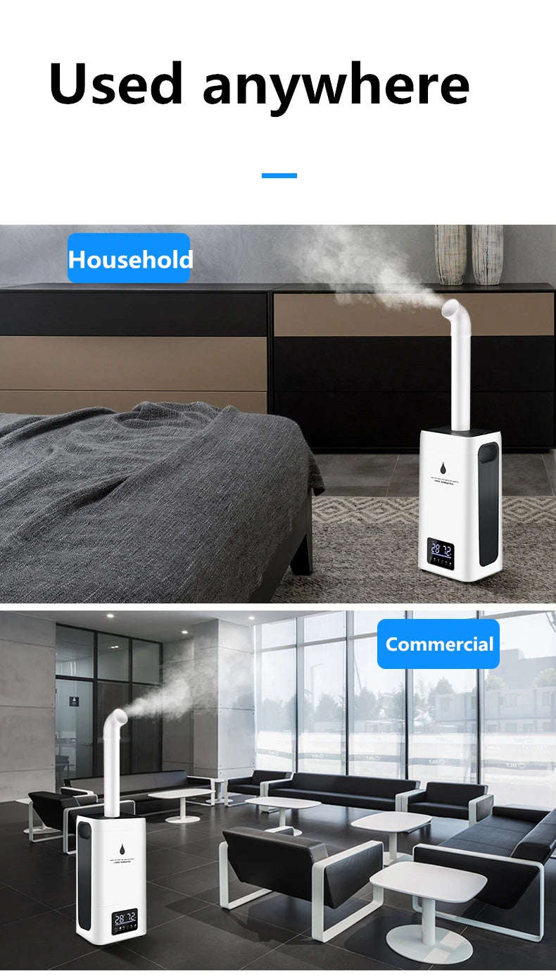 Humidificador de aire industrial de gran capacidad, pulverizador difusor comercial, máquina de pulverización de humidificación, 110V, 220V, 23,8l