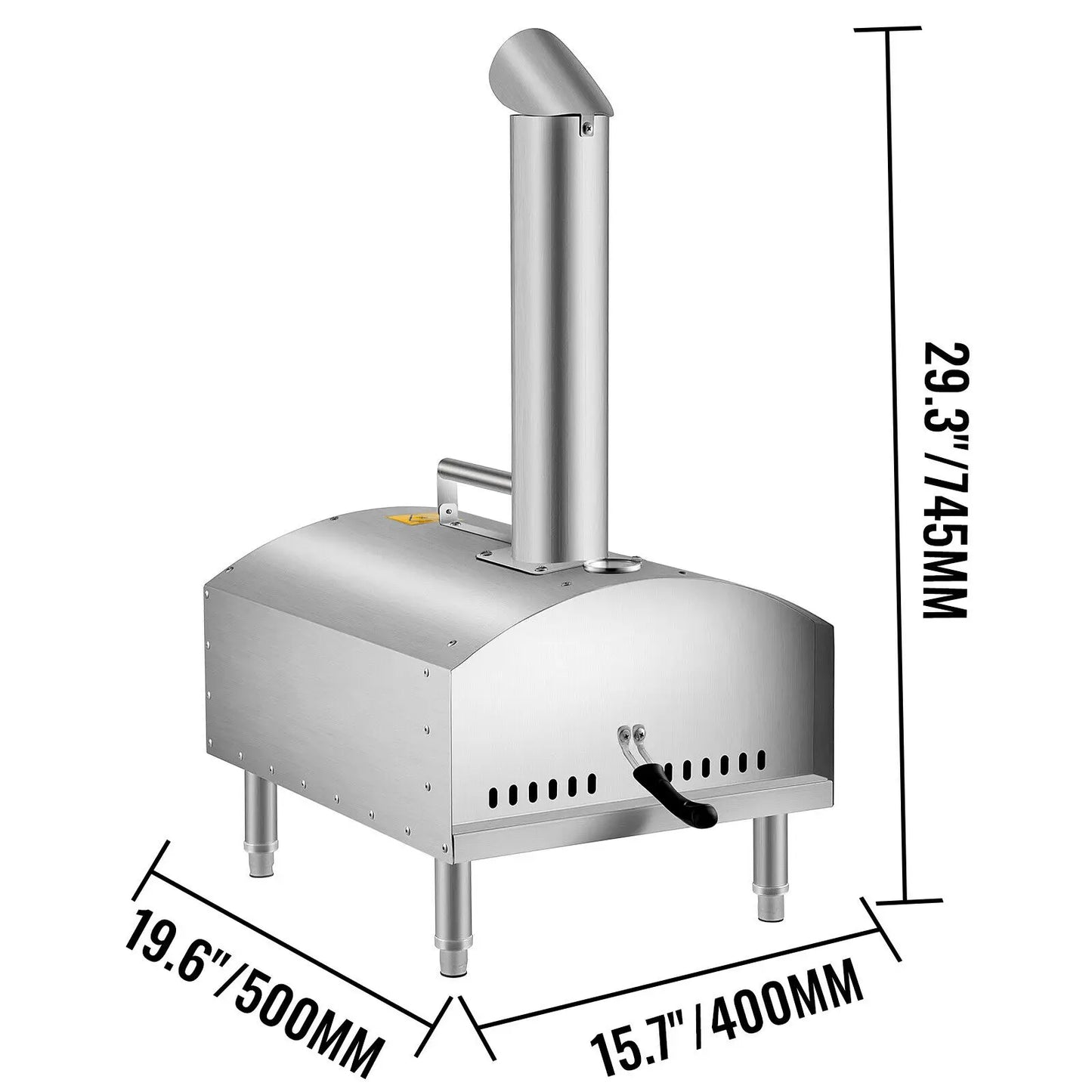 VEVOR 12" Portable Pizza Oven Wood Fired Food Grade Stainless Steel for Outdoor BBQ Picnics Baking Pizza, Bread, Shrimp, Sausage