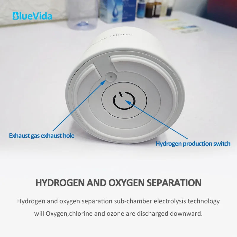 Bluevida nouveau générateur d'eau à hydrogène SPE et PEM de style sportif, H2 jusqu'à 3000 ppb et bouteille d'eau à hydrogène de grande capacité de batterie