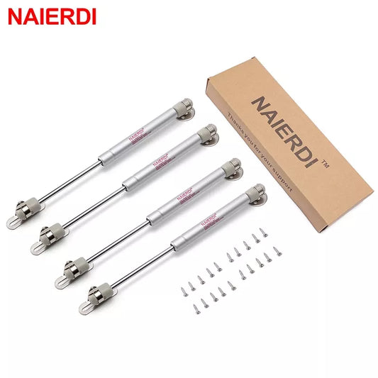 4PCS NAIERDI Cabinet Door Gas Spring Hinges 6-15KG Kitchen Cupboard Hydraulic Hinge Strut Lid Support Box Furniture Hardware