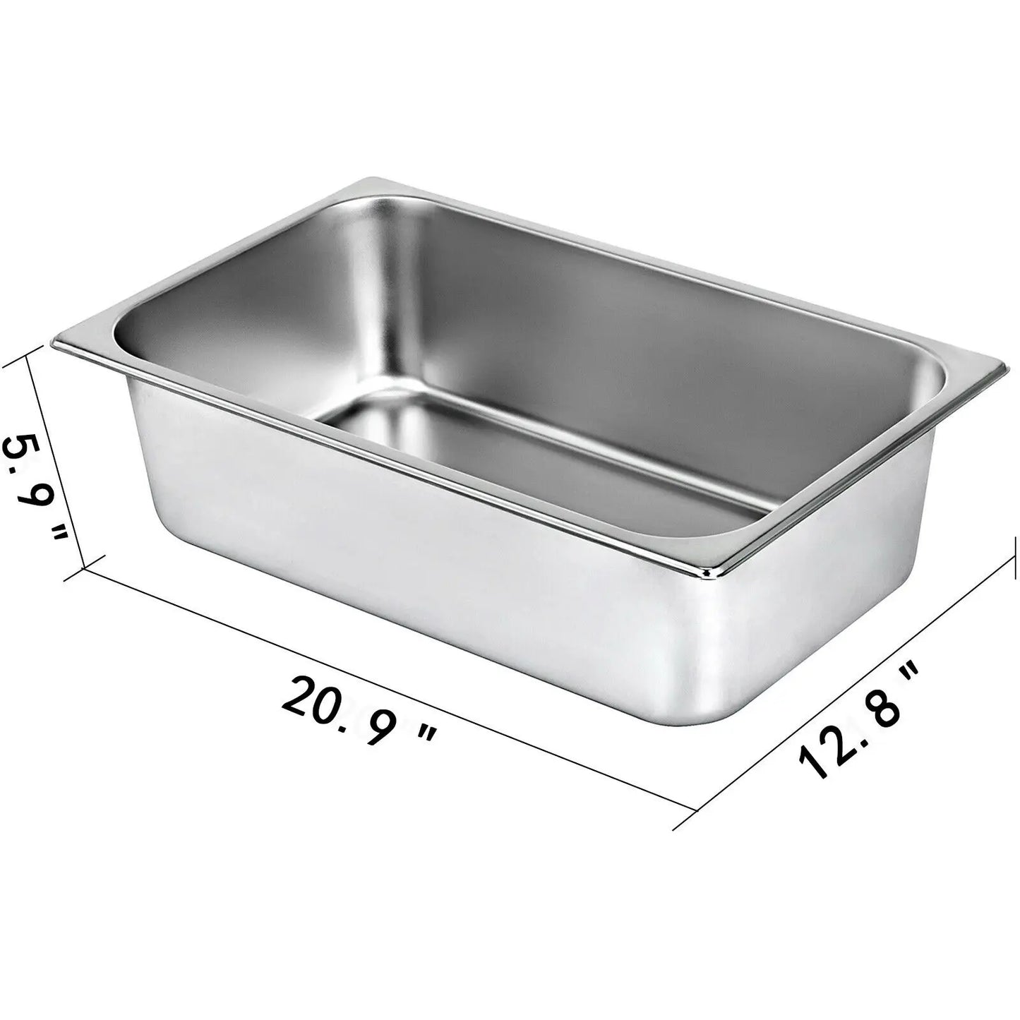 VEVOR Buffet Chafing Dishes 8.5L-20.5L Gastronorm Pans Steam Table Pans Tray Stainless Steel Food Container for Party BBQ Baking