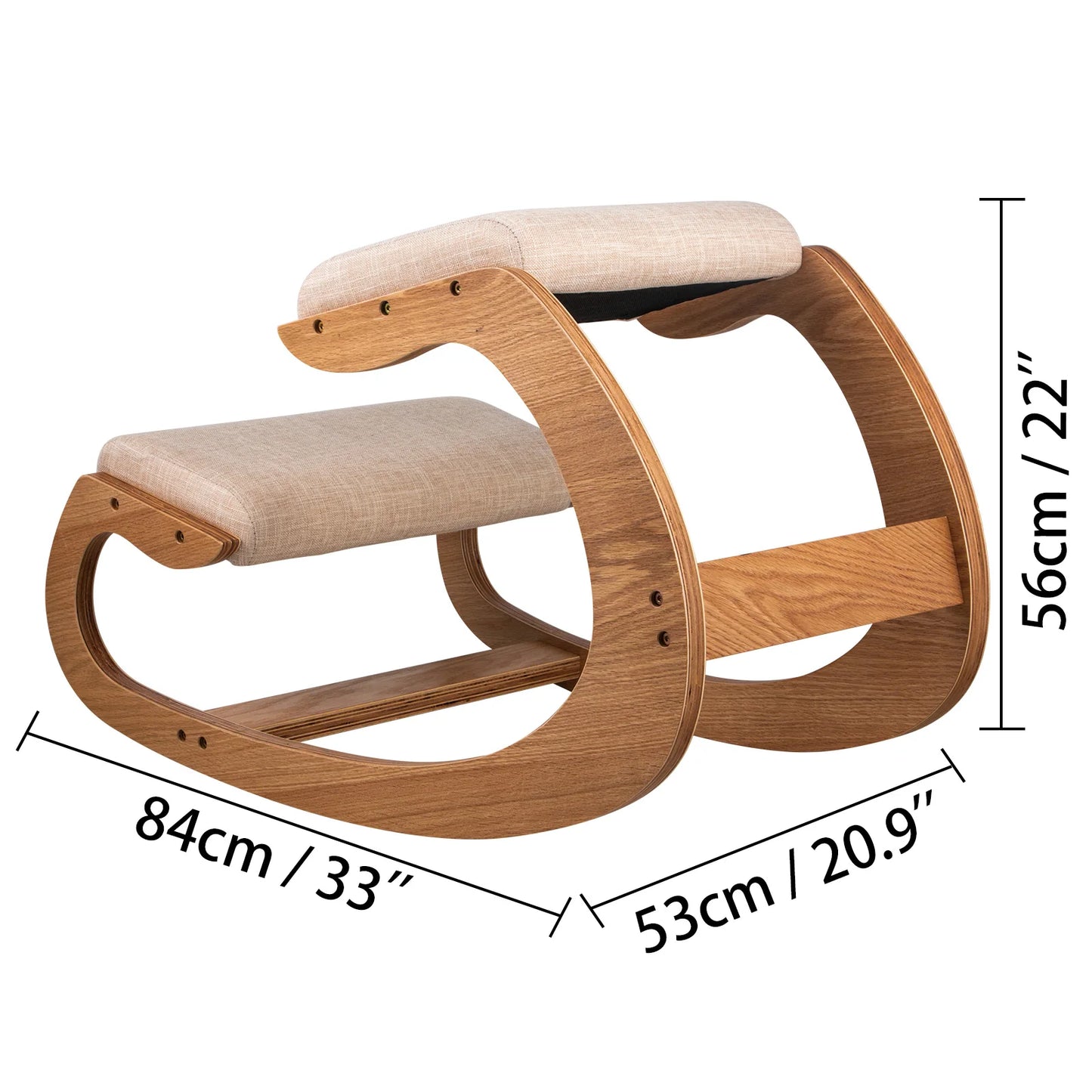 VEVOR – chaise ergonomique à bascule en bois, tabouret à genoux, Posture correcte, mobilier d'ordinateur, mobilier de bureau et de maison Original, coussin épais