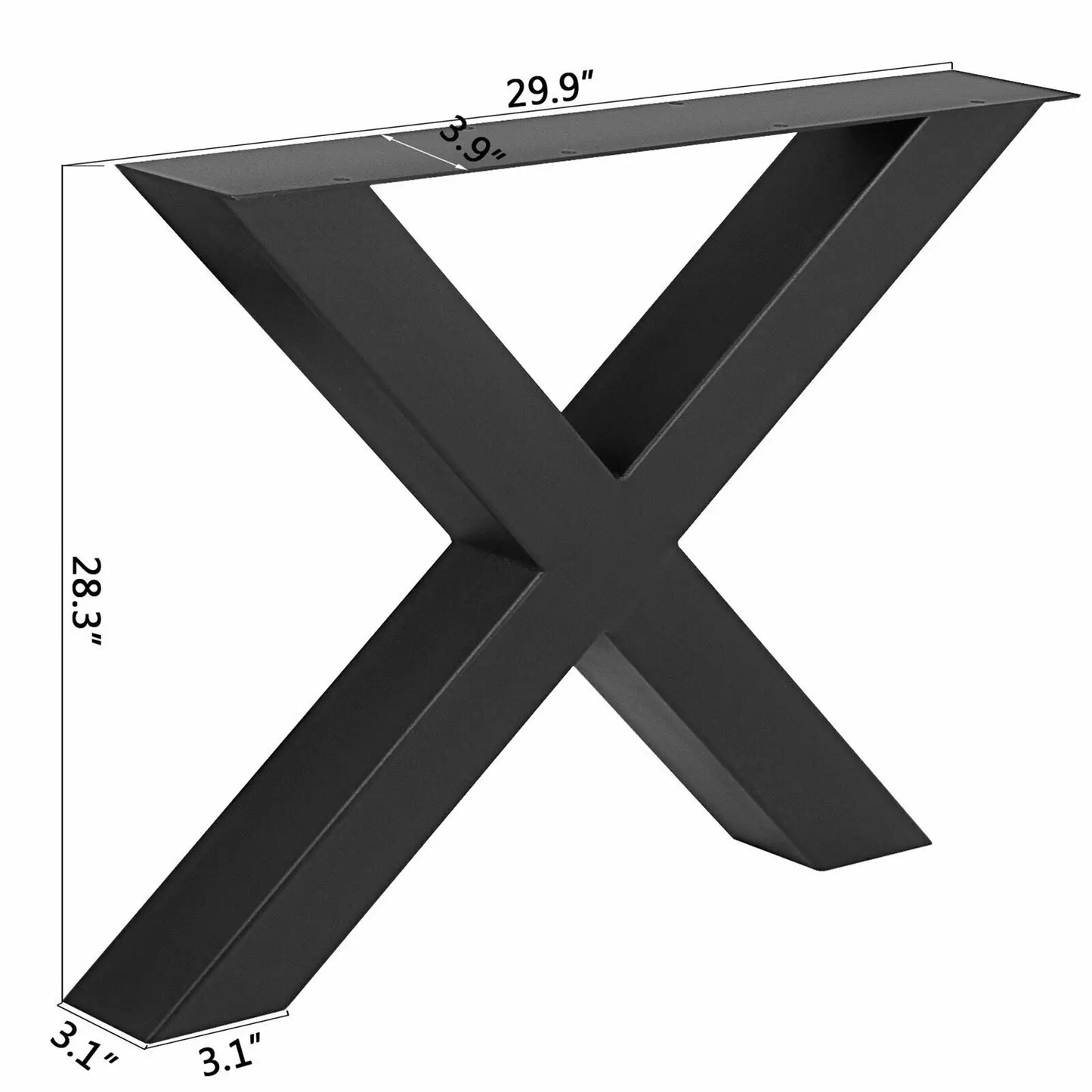 VEVOR 2 uds patas de mesa de Metal acero 2204LBS/1000KG carga en forma de X con agujeros preperforados para uso doméstico comercial Bar Hotel Oficina