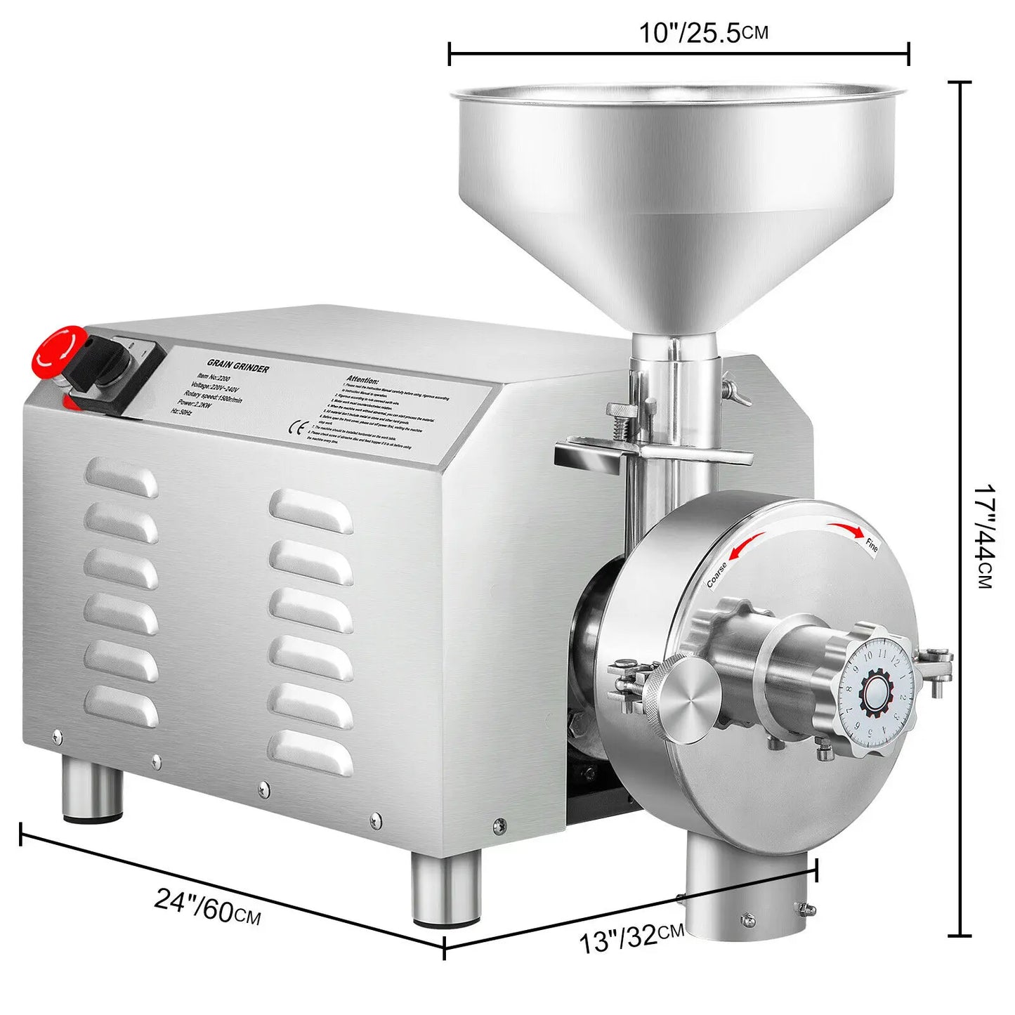 VEVOR 60 KG/H broyeur à grains électrique 3000W puissant mélangeur de soja Oster broyeur de céréales Machine de transformation des aliments commerciale