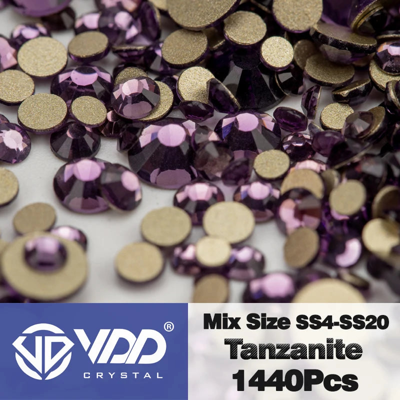 VDD SS4-SS20 mélange taille cristal clair Non HotFix or FlatBack strass décorations bricolage paillettes pierres 3D Nail Art accessoires