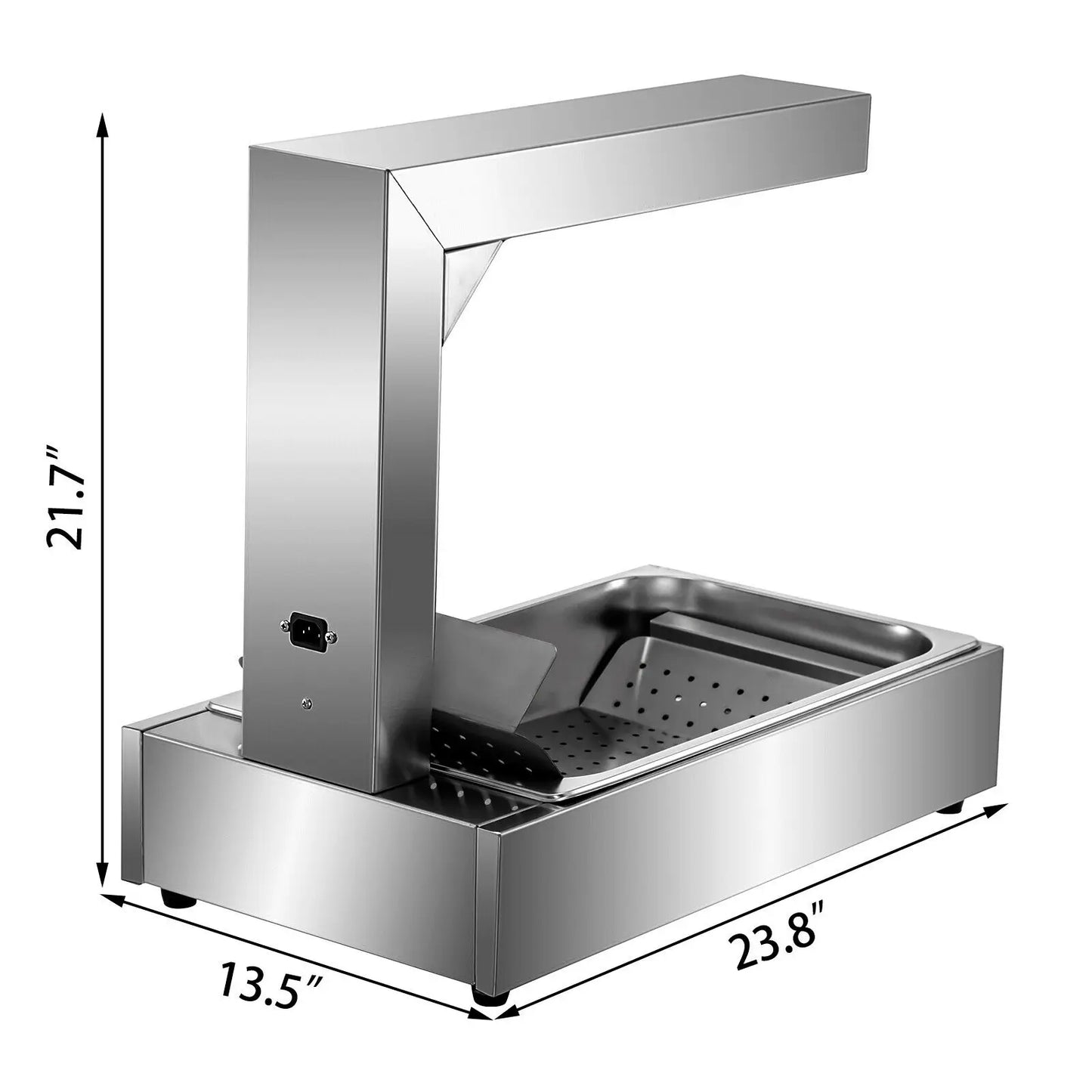 VEVOR – chauffe-frites Durable, Station de décharge, lampe chauffante pour aliments, anneau d'oignon de poulet autoportant en acier inoxydable, usage Commercial et domestique