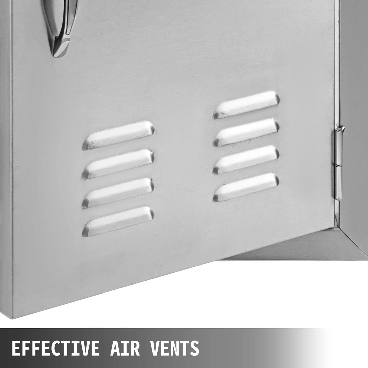 VEVOR Puerta de cocina exterior de varios tamaños, acero inoxidable con ventilación, gabinete de almacenamiento impermeable, caja fuerte duradera para isla de barbacoa