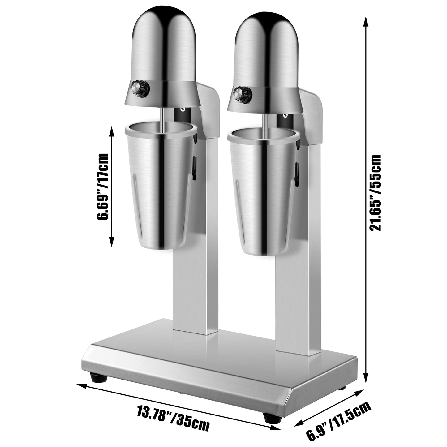 VEVOR – mélangeur automatique de Milkshake électrique de 800ML, Machine à mousse commerciale en acier inoxydable, Double tête, mélangeur de thé et de boisson au Malt