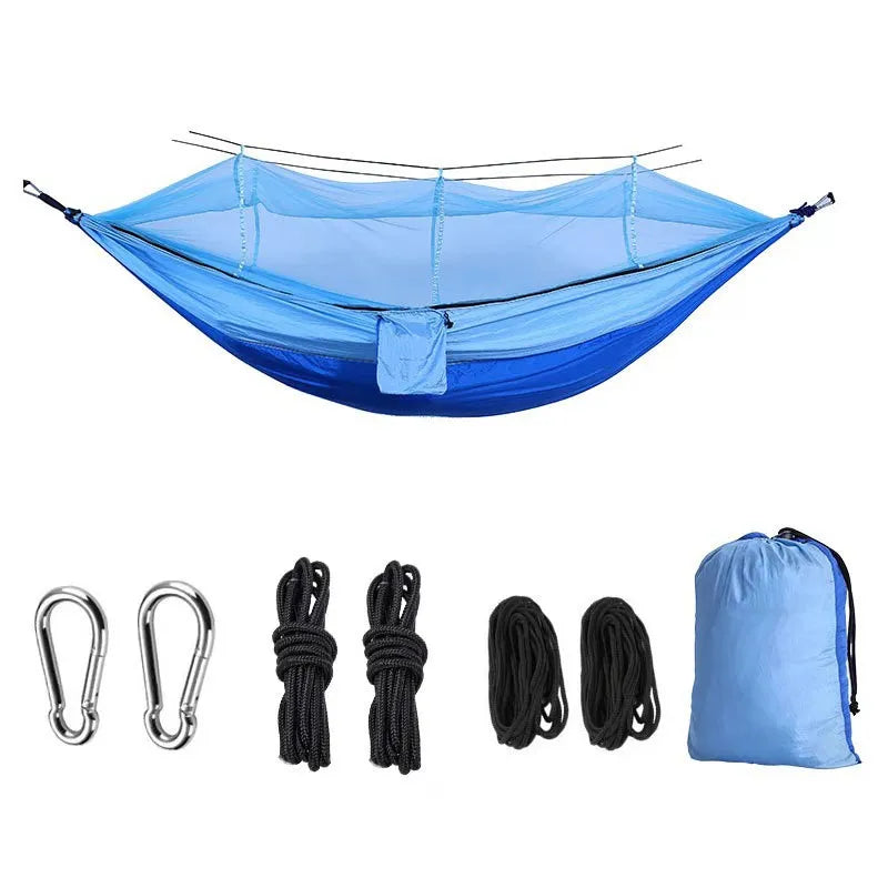 Hamac de Camping en plein air Portable pour 1 à 2 personnes, balançoire avec moustiquaire, lit suspendu, hamac de couchage touristique ultraléger