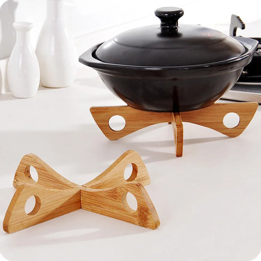 Nouveau produit support de plateau détachable tapis de Table en bois Pot de cuisine isolé par la chaleur plat de refroidissement maniques porte-Gadget articles de cuisine