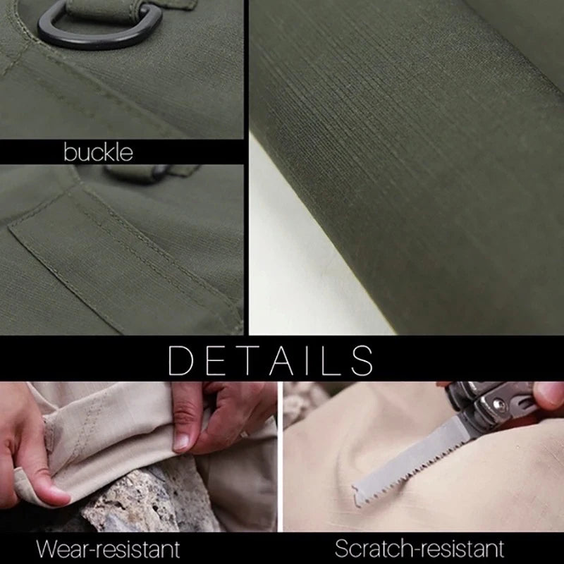 Pantalones de carga tácticos de ciudad, senderismo al aire libre clásico, senderismo, pantalones de correr tácticos del ejército, pantalones militares de camuflaje con múltiples bolsillos