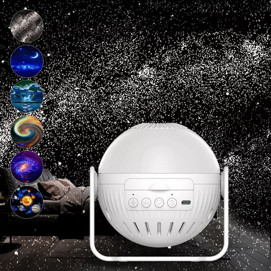 LED Star Projector Night Light 6 in 1 Planetarium Projectionr Galaxy Starry Sky Projector Lamp USB Rotating Night Lights 우주 무드등