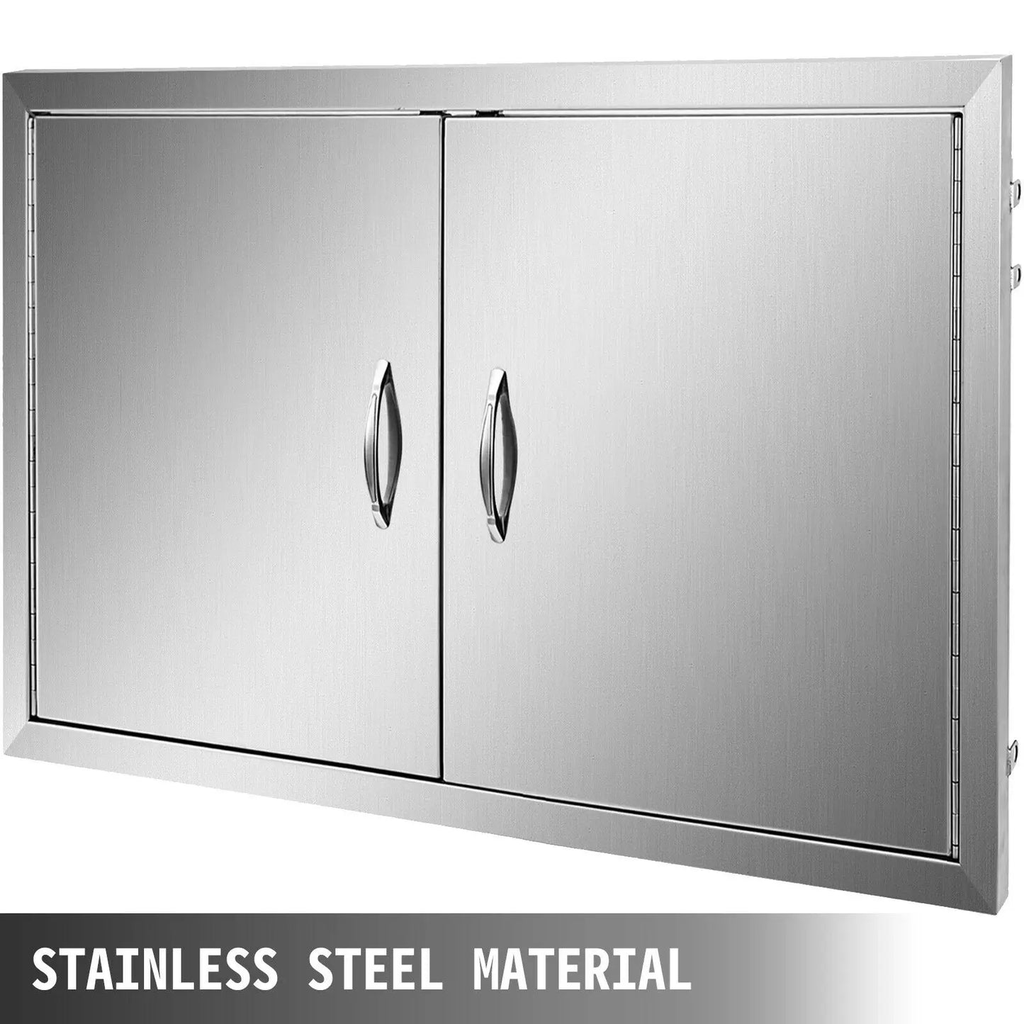 VEVOR Access Door Firm Waterproof Oil Proof Stainless Steel Double Recessed Handle for Outdoor Kitchen Grill Station Cabinet