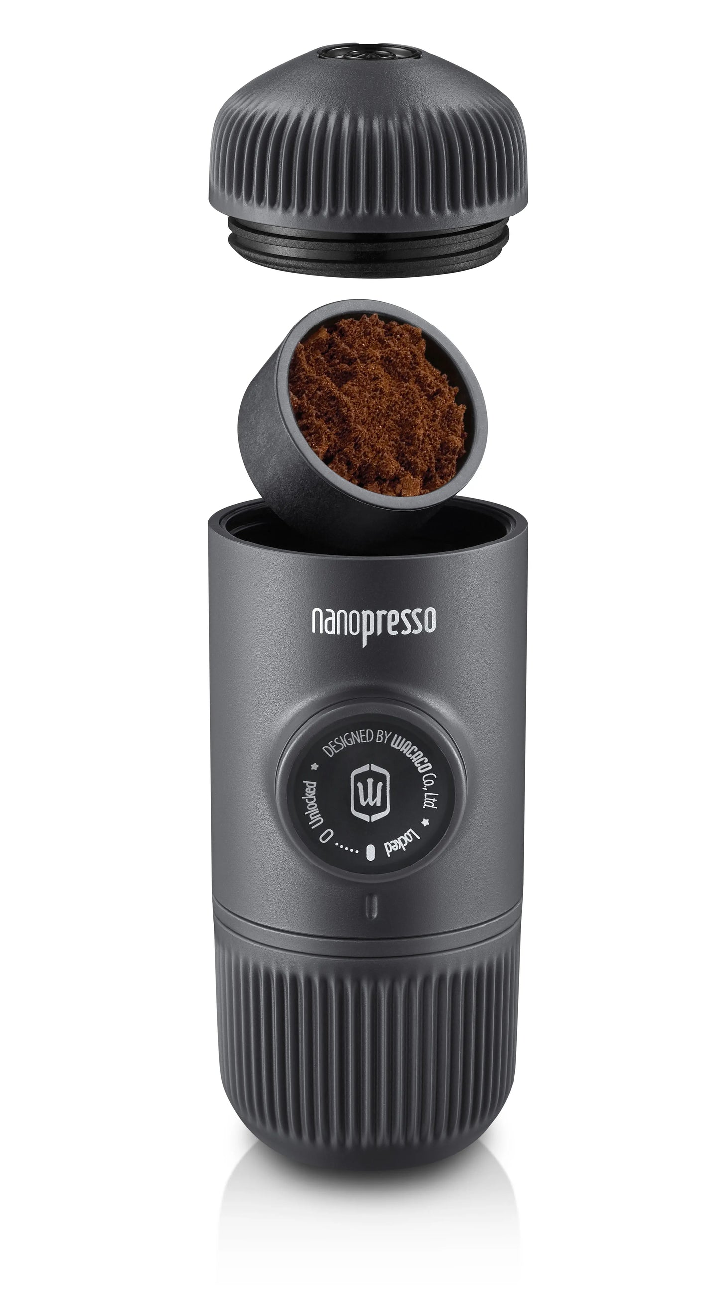 Máquina de café expreso portátil Wacaco Nanopresso, versión mejorada de Minipresso, presión de 18 bares, cafetera de viaje extra pequeña.